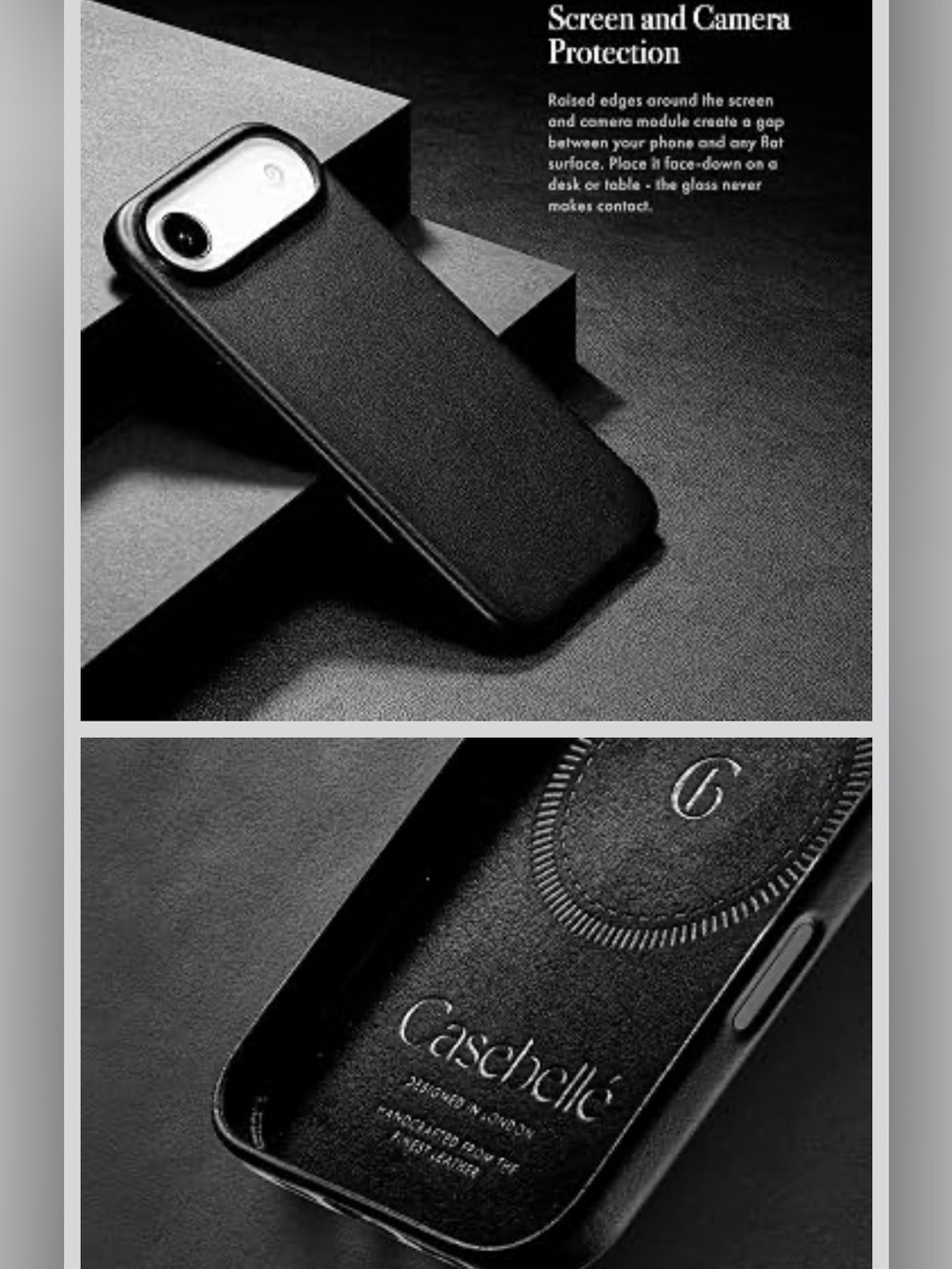 Casebelle iPhone 17 Air Italian Nappa Leather MagSafe Case – Black